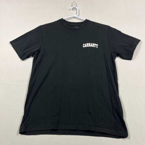 Carhartt Black Heavyweight Casual Cotton Crew Neck T Shirt Mens Medium M Slim