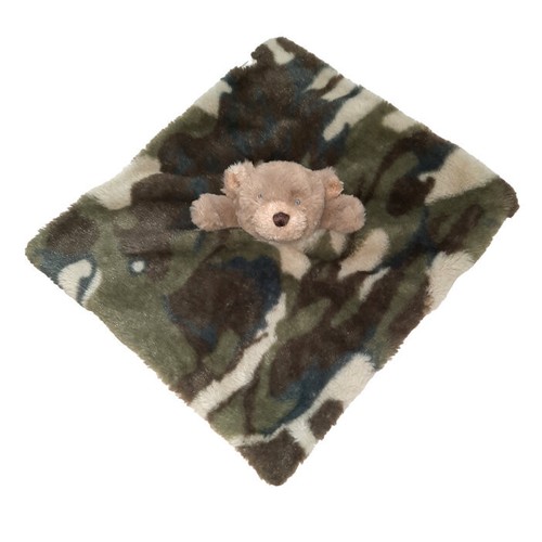 Mud Pie grün Camouflage Camo Plüsch Teddybär Lovey Sicherheitsdecke 14 Zoll x 13 Zoll - Bild 1 von 5