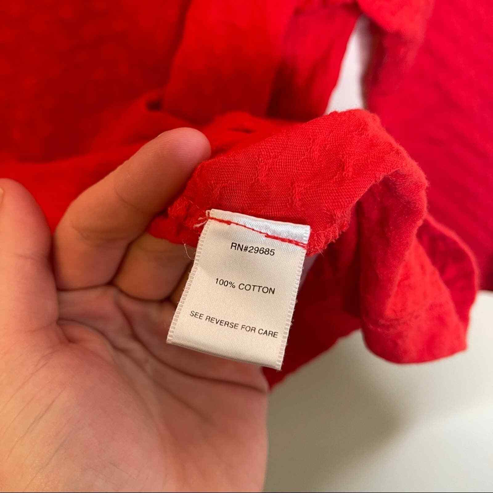 Pendleton Red Sleeved Embossed Blouse - image 5