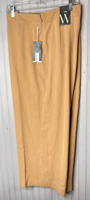 Worthington Women DRESS PANTS 18W Brown Straight Designer Pockets Career NEW $54