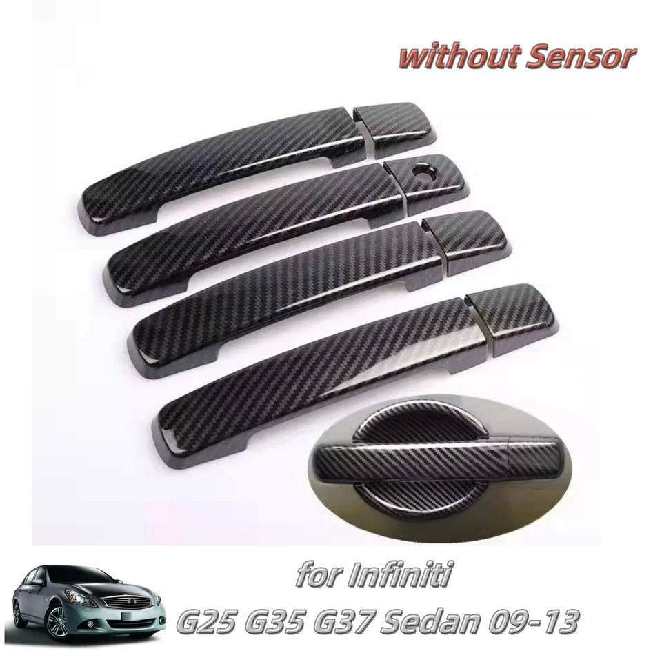 Door Handle Cover Trim For Infiniti G25 G35 G37 Sedan 09-2013 carbon fiber style — 第 3/4 张图片