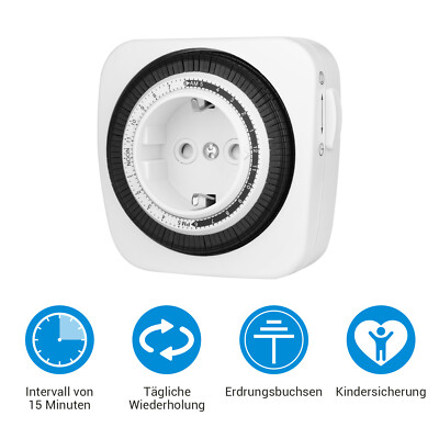 DEWENWILS 2 Packs Mechanische Zeitschaltuhr Steckdose Analog Timer mit 16A/3680W