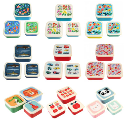 Snackdosen 3er Set Rex London Snack Obst Behälter Dosen Boxen Snackbox Apfel Fee