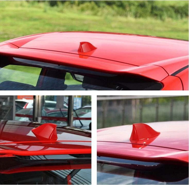 Antena de aleta de tiburón de techo de coche rojo señal aérea ajuste universal para Hyundai Kia Foto 3 de 4