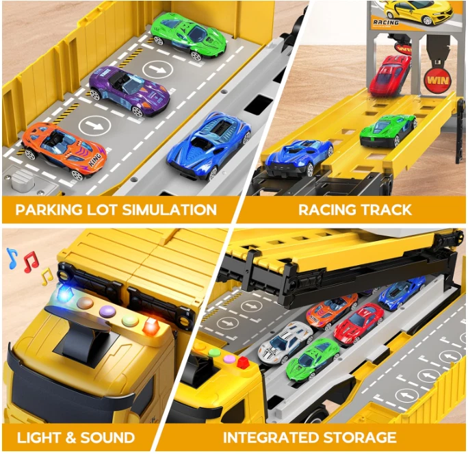 Camión portador de carreras de pista de carreras de juguetes para niños Vehículo Foto 4 de 4