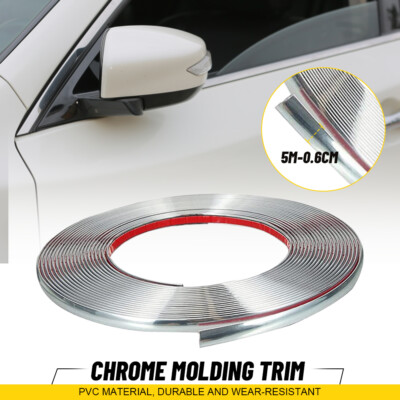 6mm Chrome Trim Molding Strip Car Door Window Bumper Side Trime Protector 16.4FT