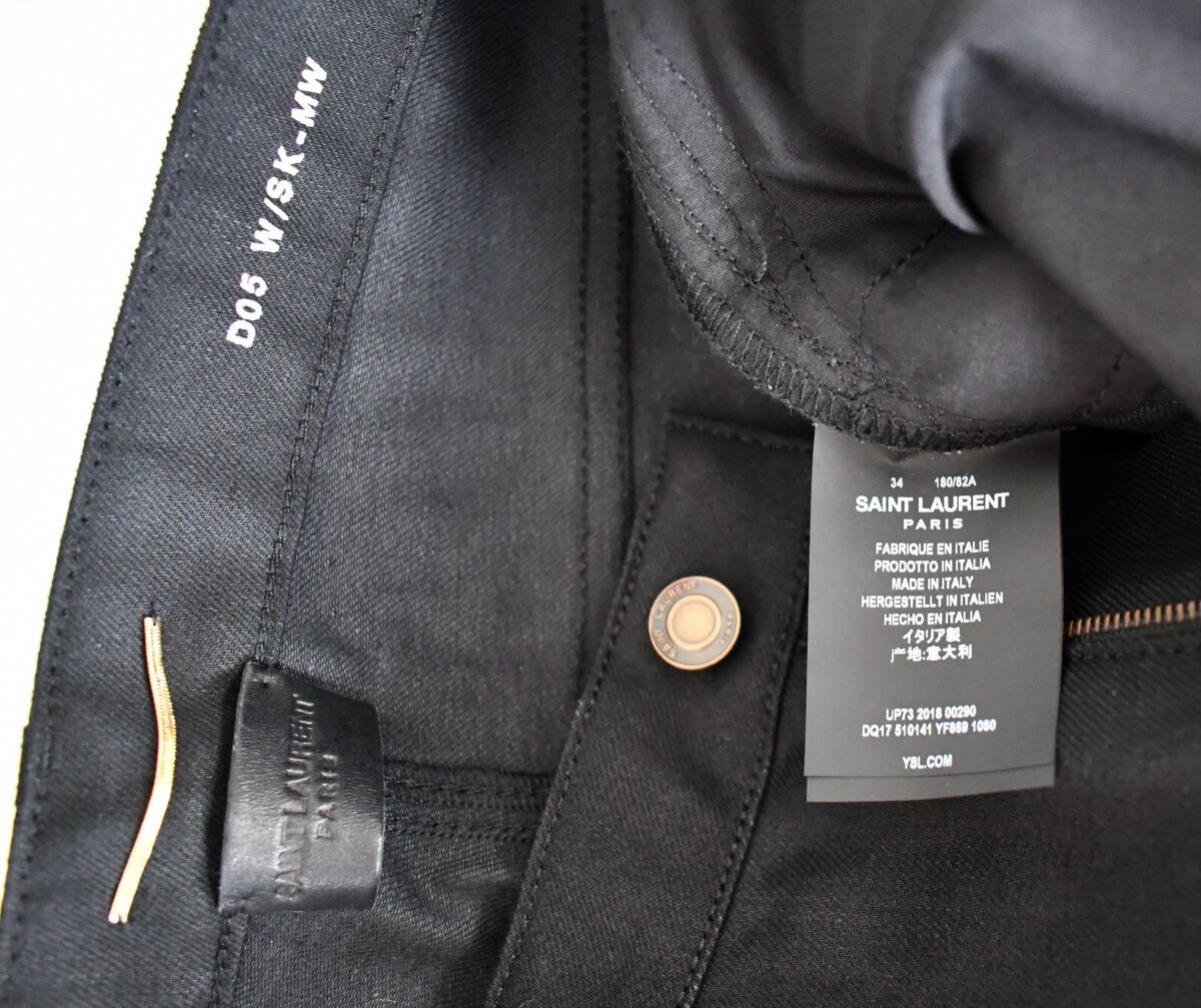 🆕️ SAINT LAURENT Paris D05 W/SK-MW Black SKINNY MEDIUM 🆕️ SAINT LAURENT Paris D05 W/SK-MW Black SKINNY MEDIUM