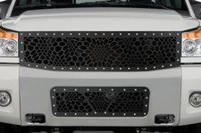 Custom Aftermarket Steel Grille Kit For 2008-2014 Nissan Titan Marine Camo Black