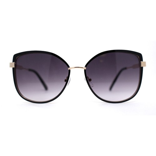 Womens Double Tone Metal Rim Designer Style Butterfly Sunglasses - 第 3/25 張圖片