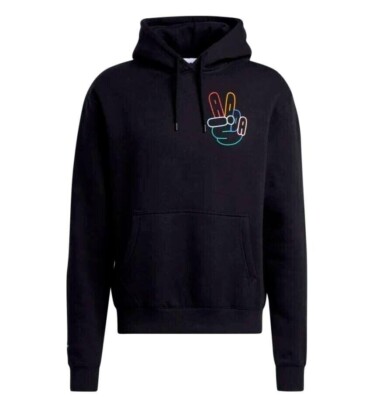 Adidas Originals OG Peace Sign Hoodie Men's Black Muliticolor