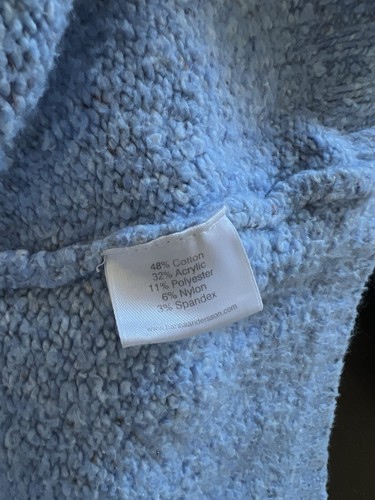 Hanna Andersson Pullover Faux Wrap Blue Sweater Long Sleeve Sz M - Picture 9 of 12