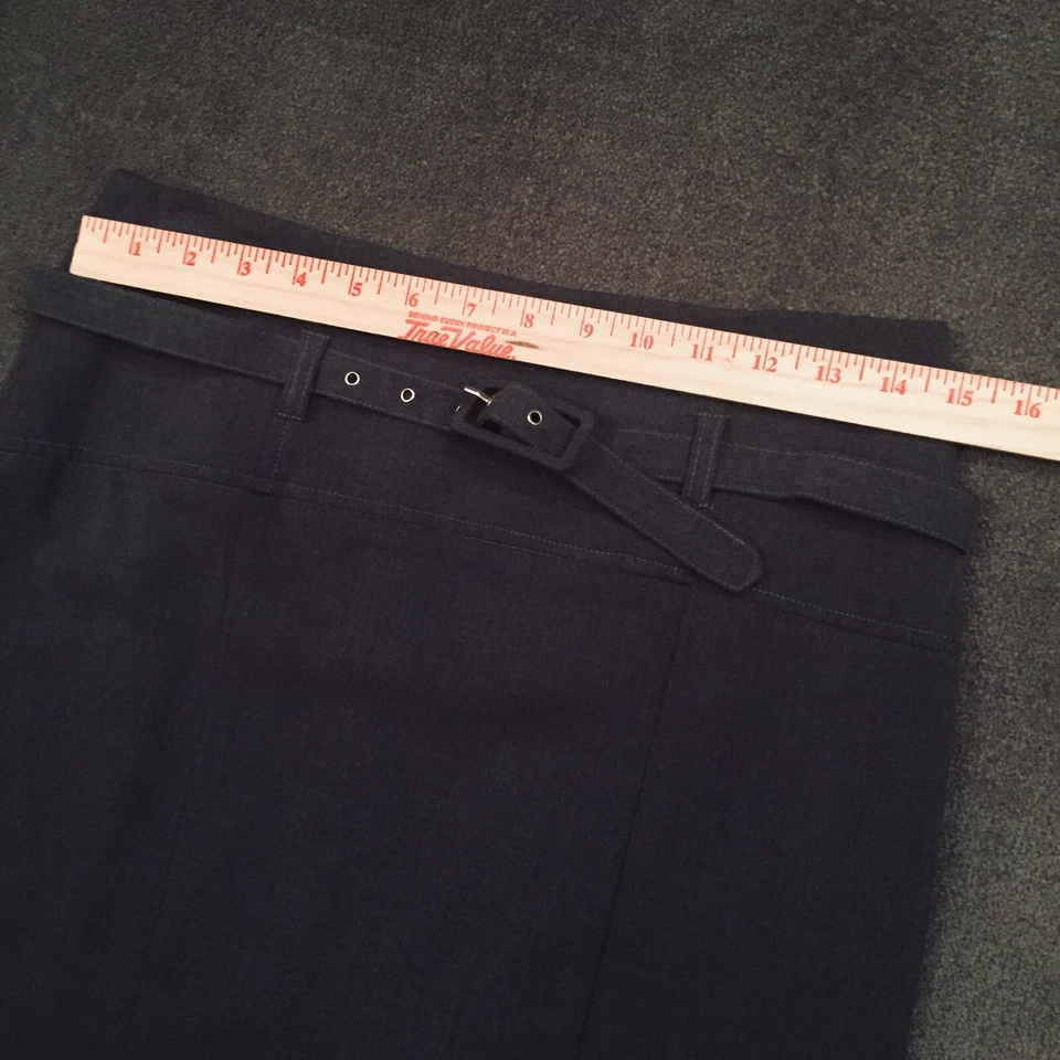 Falda Star City Talla 7 Gris Hasta la Rodilla Sin Forro Cinturón Lápiz Foto 4 de 4