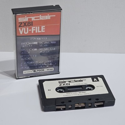 Sinclair ZX-81 VU-File & Gazetteer Software Cassette Tape von Psion 1984 B4