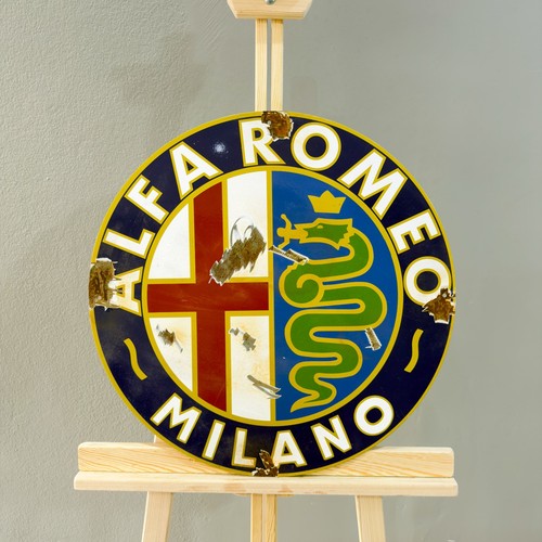 Alfa Romeo Milano Rusty Logo Sign – Heavy Metal Garage Decor – 50 cm (19.7”)