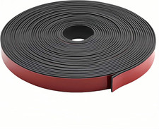 1" x 1/8" Self-Adhesive Rubber Strip Heavy Duty Weather Stripping, 10ft Black.