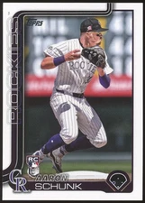 2025 Topps Series 1 #196 Aaron Schunk Colorado Rockies Baseball Card (RC)