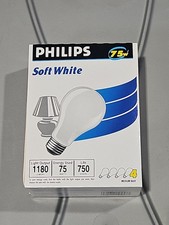 NEW PHILIPS SOFT WHITE 75W LIGHT BULBS 120V A...
