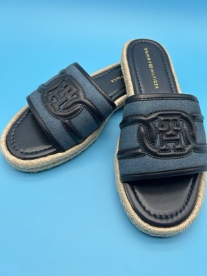 Tommy Hilfiger Hadjea Medium Denim Espadrille Slide Sandals NIB Sizes 7.5 10 11