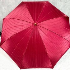 Ombrello pieghevole Yves Saint Laurent logo rosso allover stile vintage classico