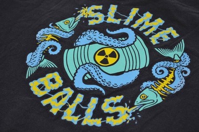 Slime Balls Skateboard Wheels Radioactive Shirt Black Santa Cruz Large