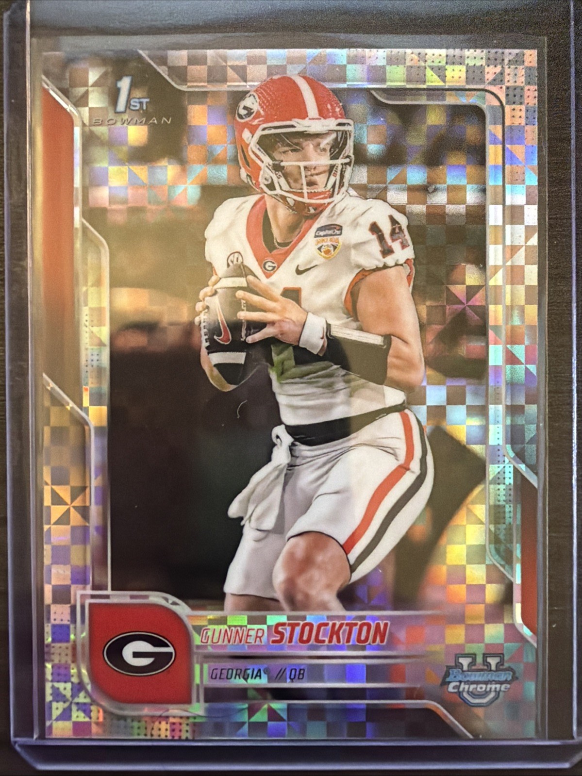 Gunner Stockton 2025 1st Bowman Chrome U X-fractor - Georgia Bulldogs