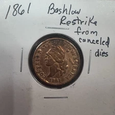 1861 Confederate Cent Civil War Bashlow ret from original Confederate dies