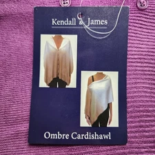 Kendall & James Ombre Cardishawl Cardigan Scarf Purple Lavender NWT