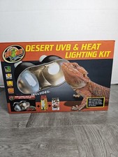 Desert UVB  Heat Complete Lighting Kit Reptile Terrarium Dual Heating Light NIB
