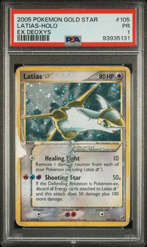 Pokemon Latias Holo Deoxys 105/107 Gold Star PSA 1
