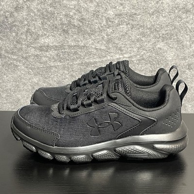 Under Armour Charged Assert-9 Shoes Womens Size 6 Wide Black Black Mesh Sneakers