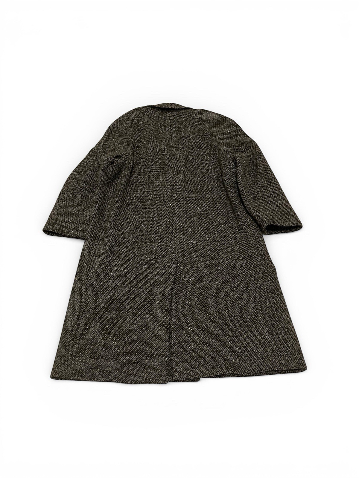 Gray Herringbone Double Breasted Long Overcoat Bu… - image 2