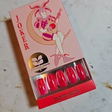 Red Aspen Nail Dashes – Joker Jenae – Long Coffin – Acrylic – New in Box
