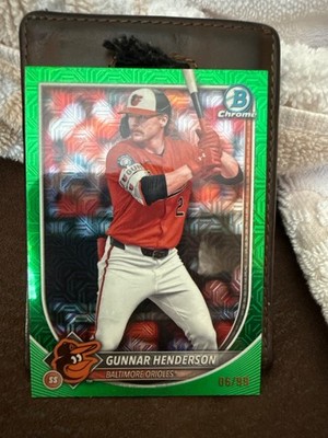 2025 Bowman Chrome Gunnar Henderson Green Mojo Refractor /99 #2 Orioles 📈