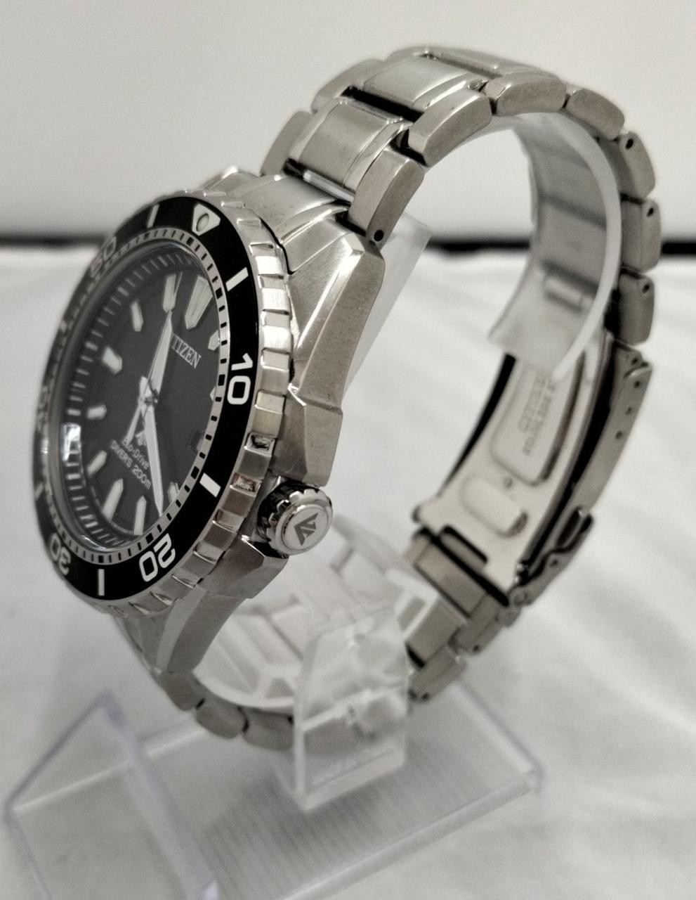 Citizen Eco-Drive Watch Model E168-003FR01 Stainless Steel Black Dial