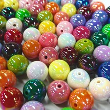 100PCS 16mm Beads for Pens Rainbow Round Chunky 16 Millimeters,