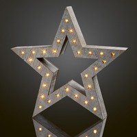 Led Stern Holz Weiß Beleuchtet Deko 30 Led Warmweiß Weihnachten Winter Fenster