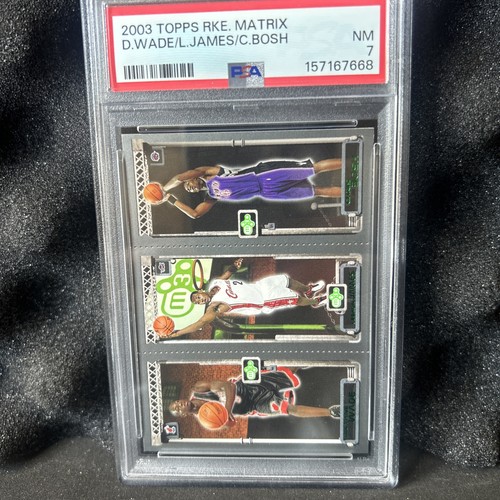 L10-66 TOPPS BASKETBALL CARD ROOKIE MATRIX - PSA 7 - #WJB - WADE/JAMES/BOSCH