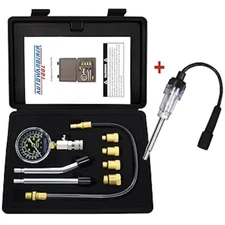 9Pcs Automotive Engine Compression Tester Kit Gauge Set with Spark Plug Tester