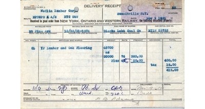 NYO & W Railway Delivery Receipt 1951 Dierks Lumber MILW 23753 Yellow Pine Oak