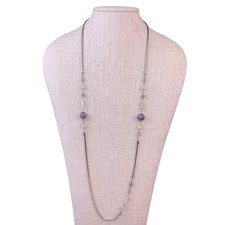 Loft Womens Silver Tone Mixed Stone Long Neck...