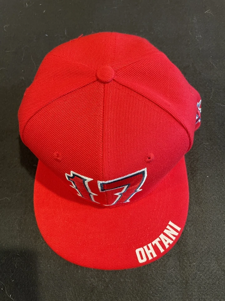 Shohei Ohtani #17 Los Angeles Angels red Snapback SGA Hat - Image 3 of 4