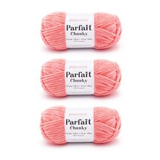 Bundle of 3 - Premier Yarns Parfait Chunky Yarn - Coral 1150-31