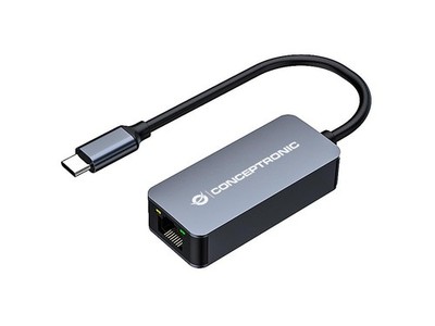 Conceptronic ABBY12GC 2.5G Ethernet USB 3.2 Gen 1 Adapter Wake-on-LAN Compatible