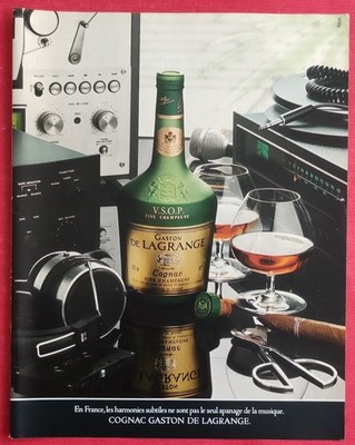 Press advertisement: GASTON DE LAGRANGE fine champagne cognac alcoholic drink