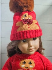 Winter, Christmas, "Gingerbread Man" Outfit, Sweater & Accessories, 18" Dolls