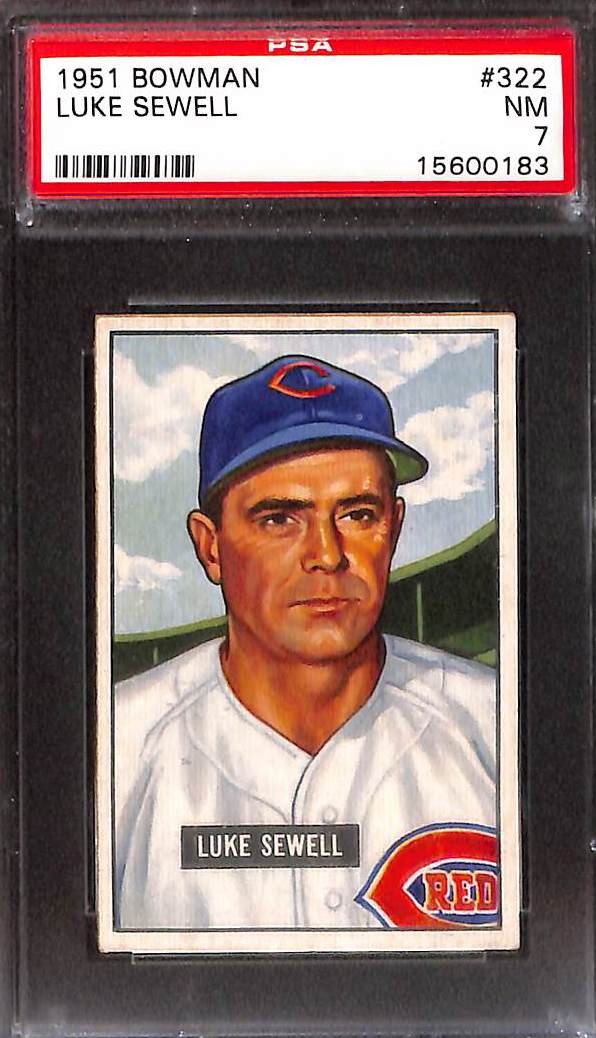 1951 Bowman #322 Luke Sewell PSA 7 NM 15600183