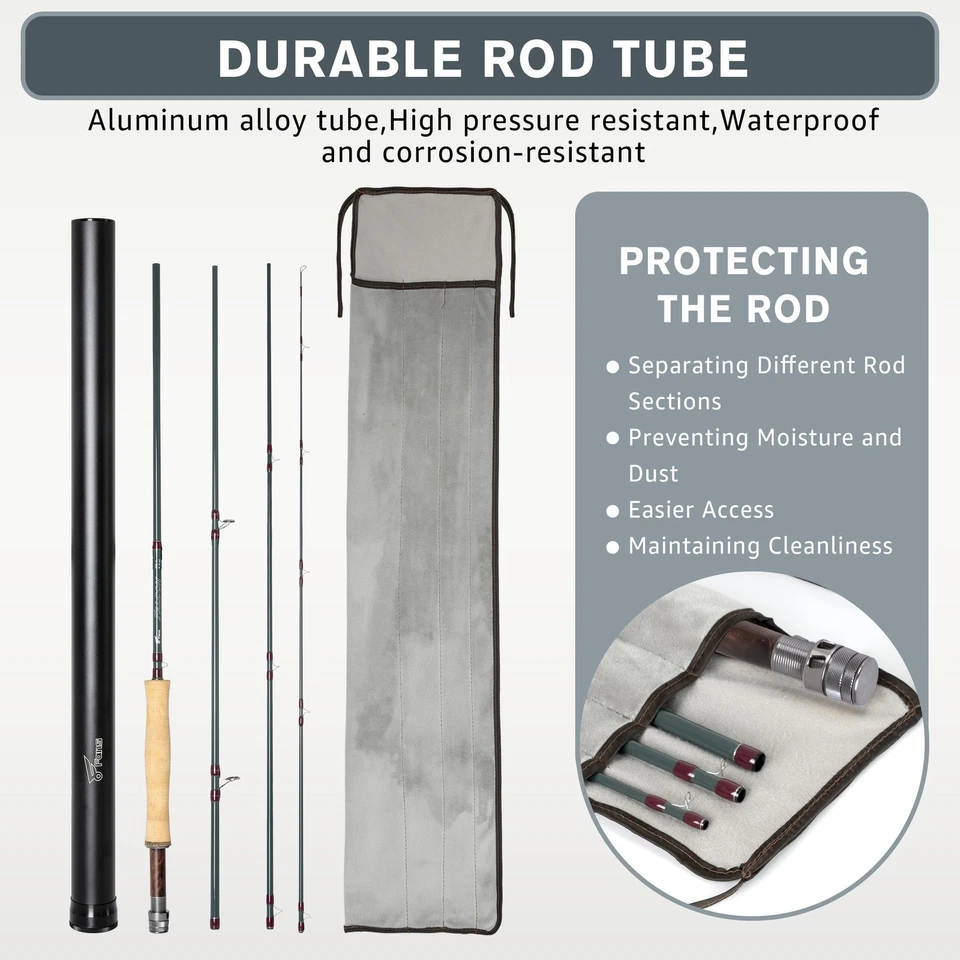 8Fans Fly Fishing Rod with Tube, 4-Sections,Fast Action Fly Rod with Pacbay T... - Image 4 of 4