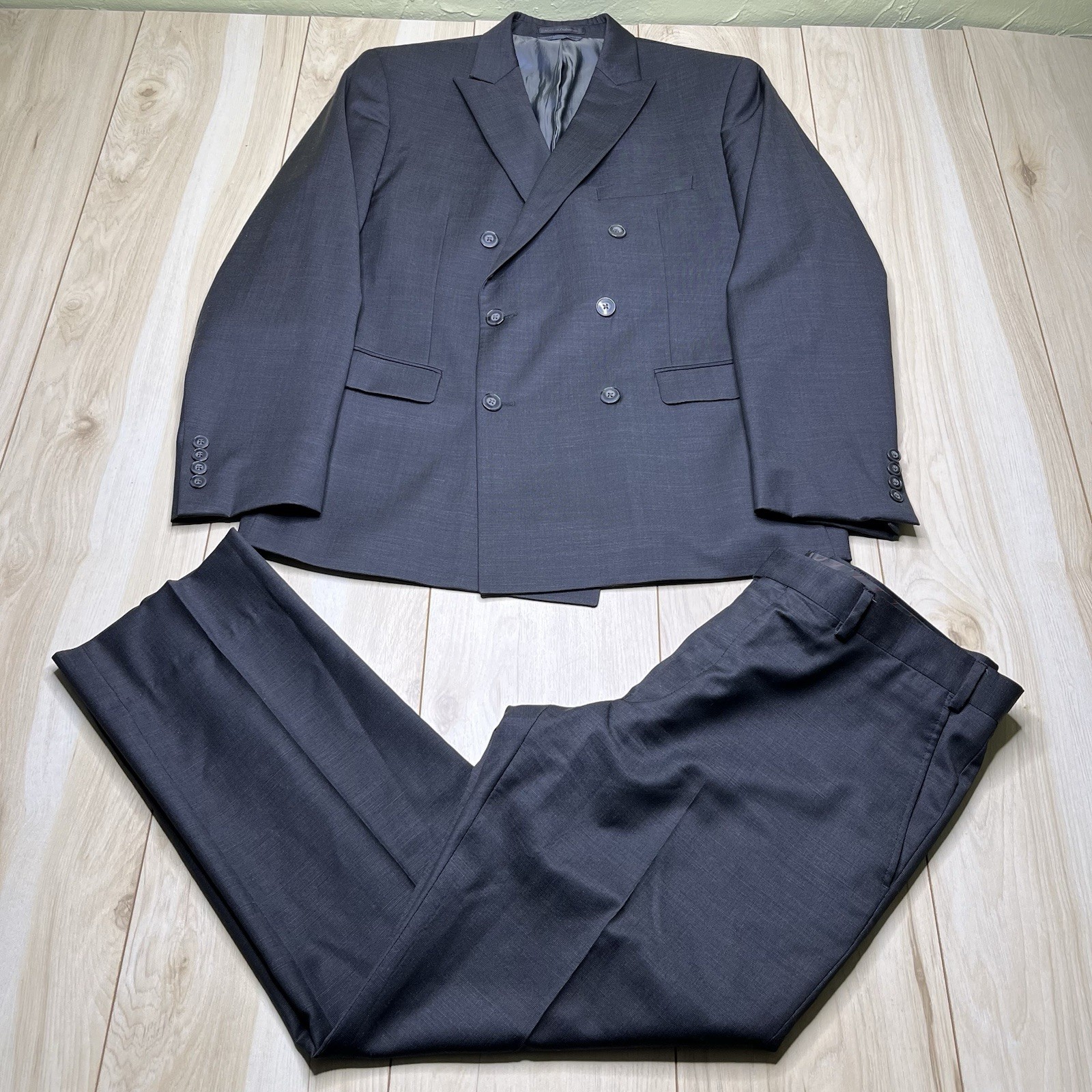 Calvin Klein Extreme Slim-Fit Wool Double Breasted Suit Nail
