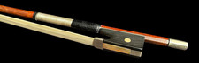 Geigenbogen f&uuml;r Violine, Holz, Braun/Schwarz, schwarzer Frosch, wei&szlig;es Haar