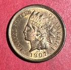 1907 Choice Uncirculated US Indian Head Cent! "FULL RED"! Old US Coin!